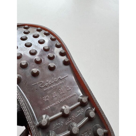 MELISSA x RIDER Papete Black Brown Rubber Webbed Dad Sandals, Size 9/38 - Picture 12 of 15
